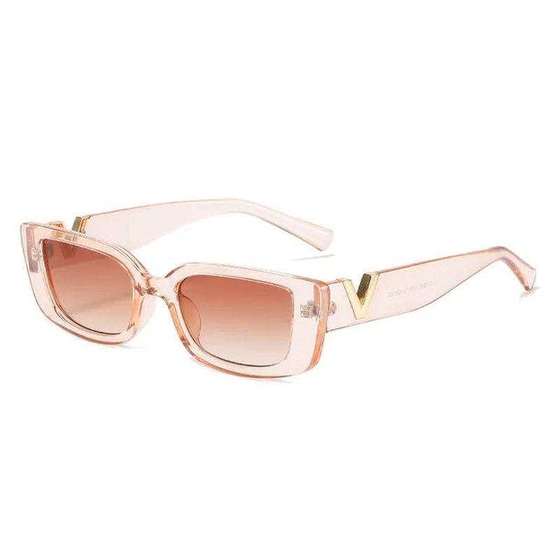 Retro Small Frame Cat Eye Sunglasses for Women Luxury V Sun Glasses Men Fashion Jelly Sunglasses with Metal Hinges